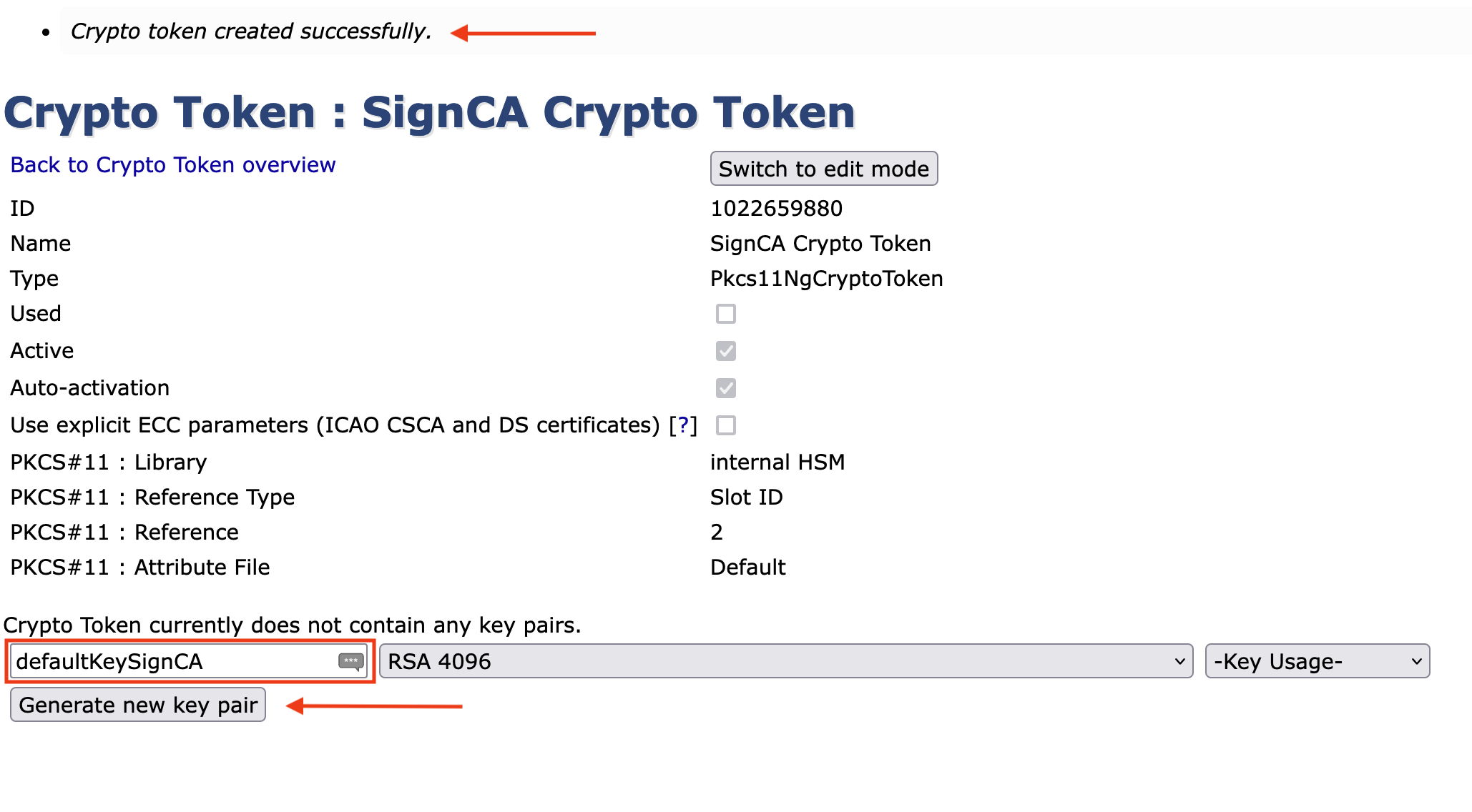 Step 5: Create the SignCA as SubCA in Node A