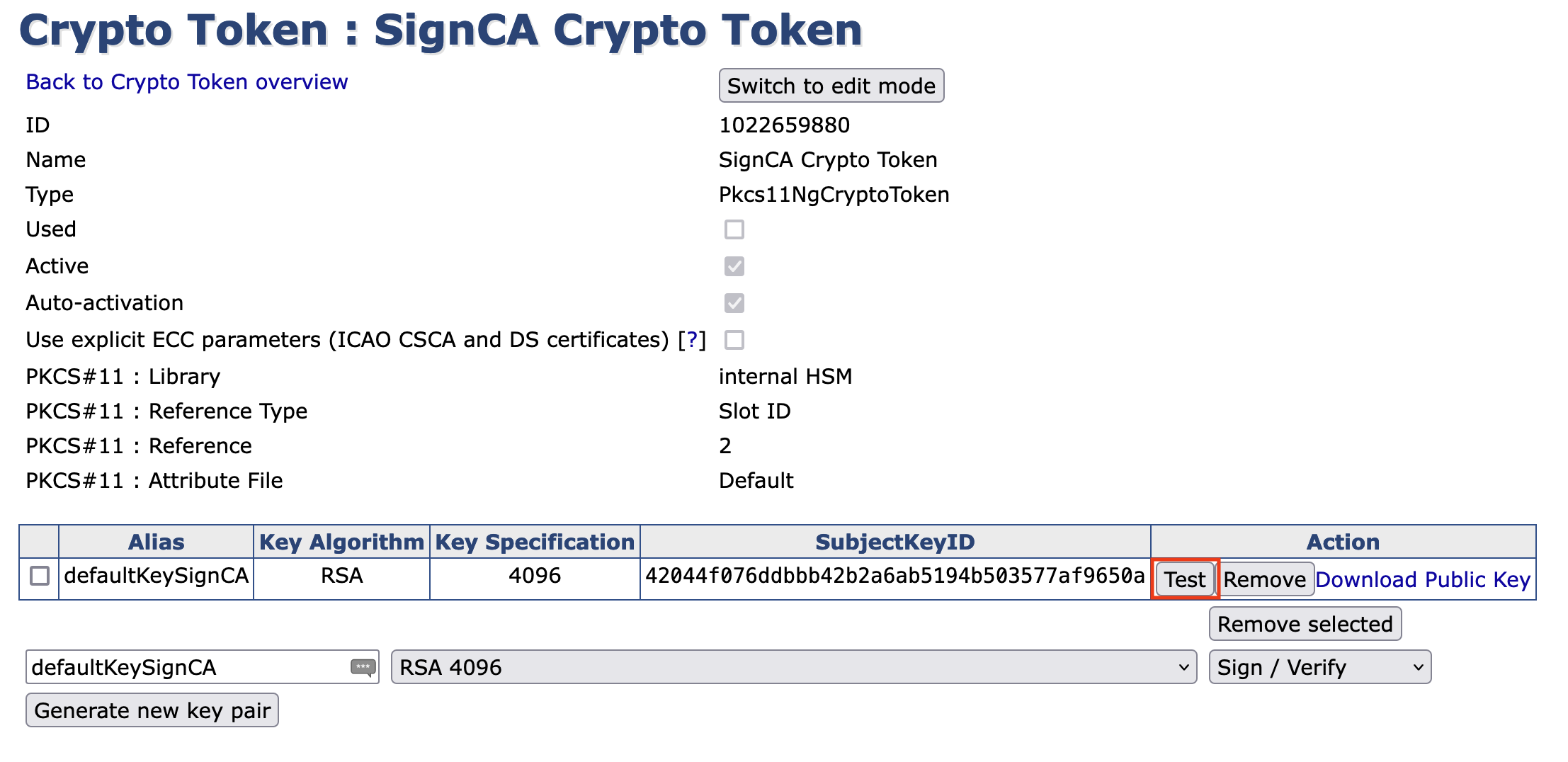 Step 5: Create the SignCA as SubCA in Node A