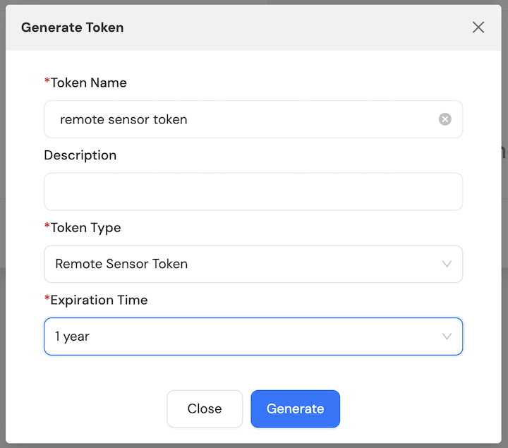Generating Remote Sensor Token step 2
