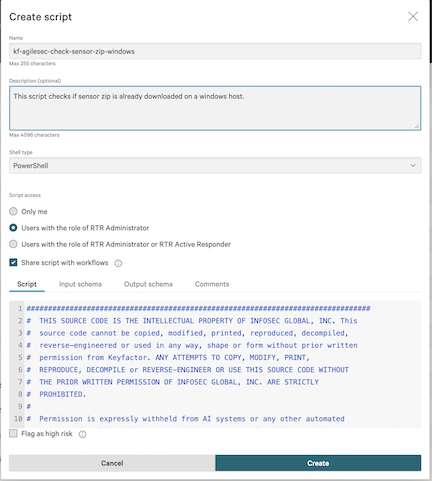 Crowdstrike create check sensor script