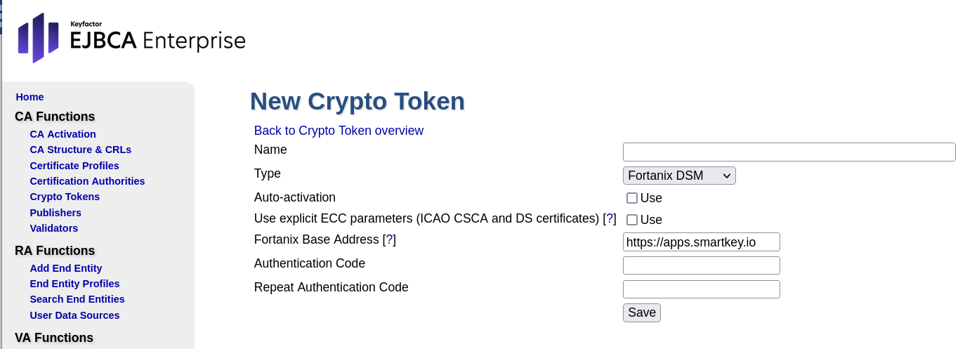 fortanix create new token.png