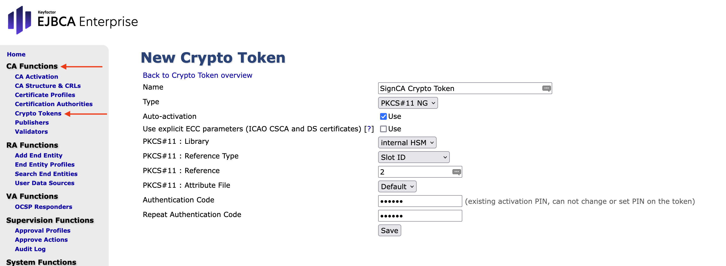 New Crypto Token form.png